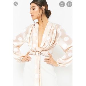 Selfie Leslie Sheer Polka Dot Top